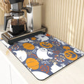 Axyaa Silicone Pumpkin Drying Mat: Halloween Kitchen Decor Absorbent Placemat & Cup Holder