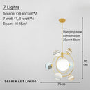Axyaa LED Glass Ball Chandelier, Earth Design Pendant Lamp for Living Room and Children's Bedroom