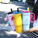 Axyaa 750ml Stainless Steel Vacuum Bottle with Straw Handle - Cute Large Thermos for Office, Travel