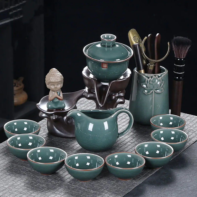 Axya™ Chinese Tea Set: High-Grade Ceramics Teapot & Tea Cup Set