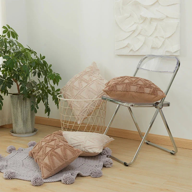 Axyaa Plush Autumn Cushion Cover Set for Sofa & Chair Decor - 45x45cm & 30x50cm