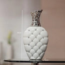 Axyaa White Silver Diamond Ceramic Vase Modern Home Decor Wedding Gift