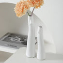 Axyaa Ceramic Vase Figurine White Flowerpot Home Decor