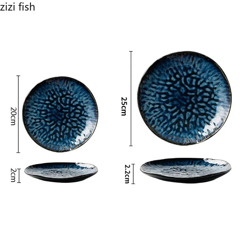 Axya Ceramic Dinner Plate Set for Retro-Fusion Dining Experience
