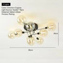 Axyaa Glass Ball LED Ceiling Light - Nordic Modern Living Room Bedroom Lighting