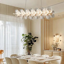 Axyaa Glass Flower Chandelier: Modern LED Pendant Light for Living & Dining Room
