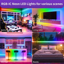 Axyaa RGBIC Neon LED Strip Lights with Bluetooth Control - Perfect for Home Party Decor