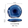 Axyaa Ceramic Irregular Dish Plate Set - Japanese Style Dinnerware