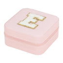 Axyaa Sequin Letter Jewelry Box with Mirror - Cute Portable Organizer Gift