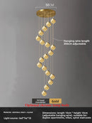 Axyaa Crystal Pendant Light: Luxury Grand Chandelier for Villa Loft Duplex