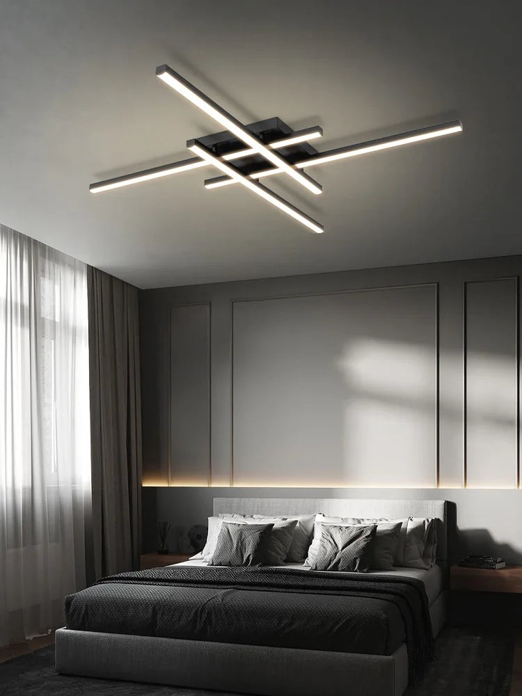 Axyaa Modern Line Ceiling Lamp LED Strip Lights for Living Room Bedroom Kitchen