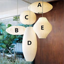 Axyaa Silk Cloth Minimalist Pendant Light White Design Nelson Lamp