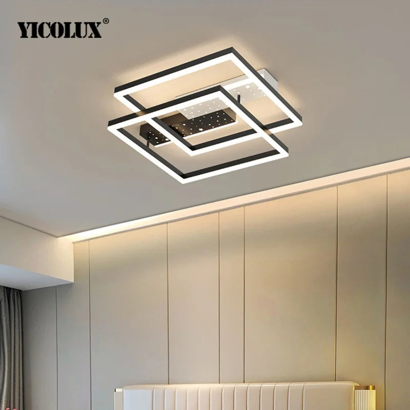 Axya Modern Black LED Ceiling Chandelier Light Fixtures