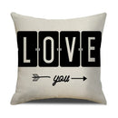 Axyaa Geometric Line Print Linen Cushion Cover - Home & Car Decor Pillowcase