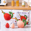 Axyaa Ceramic Strawberry Oil Pot Seasoning Jar Sugar Chili Soy Sauce Bottle