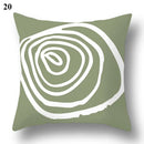 Axyaa Green Leaf Geometric Print Decorative Pillowcase for Home & Office