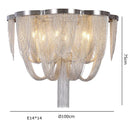 Axyaa Chrome Aluminum Chain Pendant LED Ceiling Light Fixture