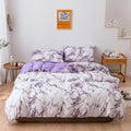 Axyaa Marble Print Duvet Cover Set, Soft Brushed King Size Bedding Set