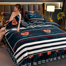 Axyaa Winter Fleece Bedding Set - Double-Sided Coral Fleece Quilt Cover & Flannel Sheet
