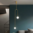 Axyaa Glass Ball Vertical Chandelier - Nordic Geometric Pendant Light