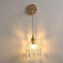 Axyaa Clear Glass LED Wall Lamp Modern Crystal Light for Living Room