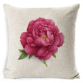 Axyaa Rose Print Cushion Cover 45*45cm Linen Decorative Pillowcase for Living Room