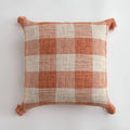 Orange Linen Tassels Cushion Cover by Axyaa: Decorative Pillow for Living Room, Bed, Sofa