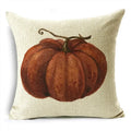 Axyaa Grey Pumpkin Sunflowers White Throw Pillowcase for Home Decor