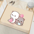 Axyaa Cute Peach Mochi Print Entrance Door Mat - Kawaii Room Decoration