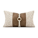 Axyaa Wabi Sabi Moroccan Pillow Cover Set in Orange Coffee Color Splicing