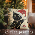 Axyaa Christmas Cat and Tree Pattern Pillow Cover for Sofa Bedroom Car