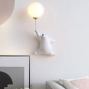 Axyaa 3D Moon Bear Wall Lamp for Children's Bedroom Interior Lighting