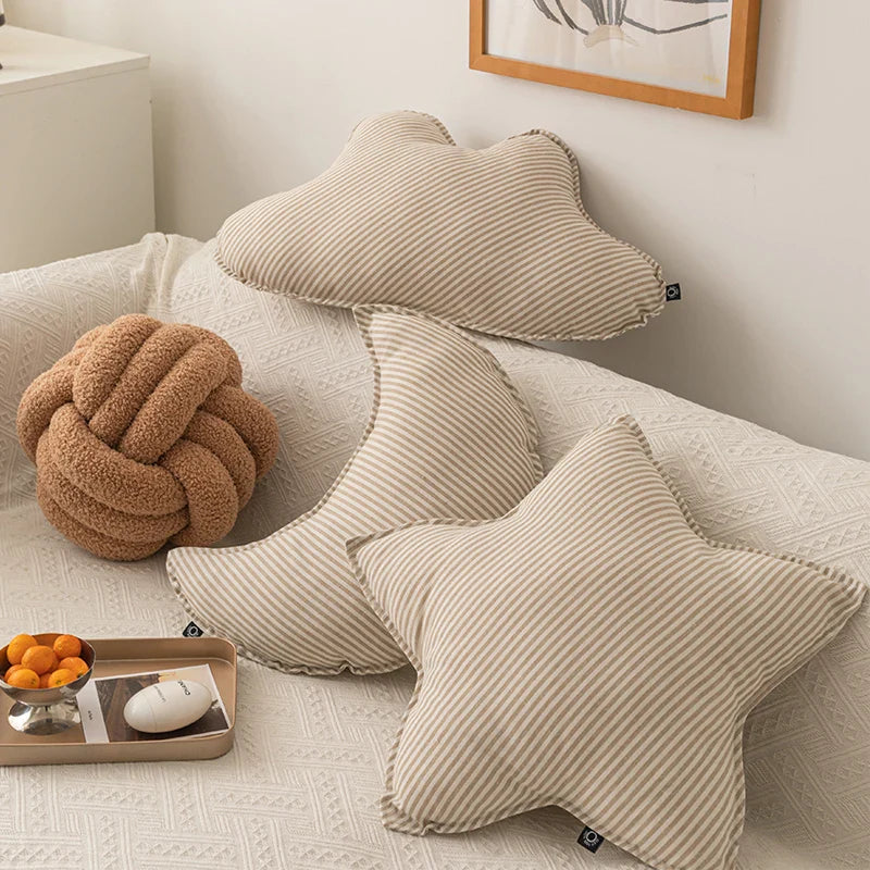 Axyaa Cloud Star Knot Sugar Moon Cushion: Soft Decor Pillow for Kids Room, Party, Sofa