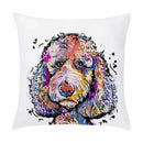 Axyaa Painted Dog Decorative Soft Sofa Bed Pillow Cover in Cartoon Puppy Design