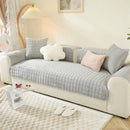 Axyaa Flannel Sofa Cover Slipcover 1/2/3 Seat Non-Slip Pet Solid Color Thicken Armrest Towel