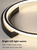 Axyaa Round LED Ceiling Lamp - Modern Nordic Study Bedroom Master Lighting