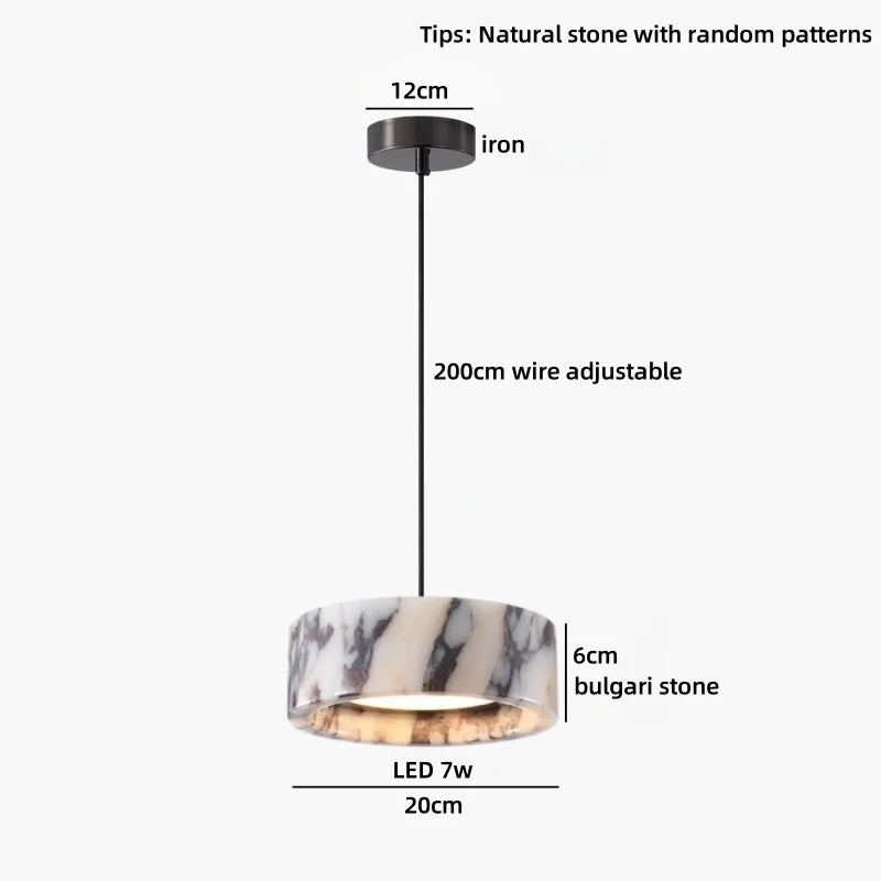 Axyaa White Glass LED Pendant Lights Kitchen Dining Room Hanging Stone Pendant Lamp