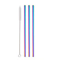 Axyaa Stainless Steel Wide Smoothie Straws 8-Pack with Cleaning Brush