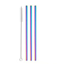 Axyaa Stainless Steel Wide Smoothie Straws 8-Pack with Cleaning Brush