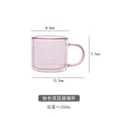 Axyaa Double-Layer Glass Mug with Handle, Heat-Resistant, Kawaii Design