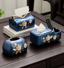 Ceramic Tissue Box for Living Room Coffee Table Decor - Axyaa Light Luxury Collection
