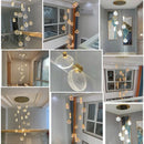 Axyaa Nordic LED Crystal Pendant Lights for Bedroom and Living Room Decor