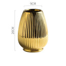 Axyaa Golden Ceramic Vase - European American Modern Home Decor & Flower Arrangement
