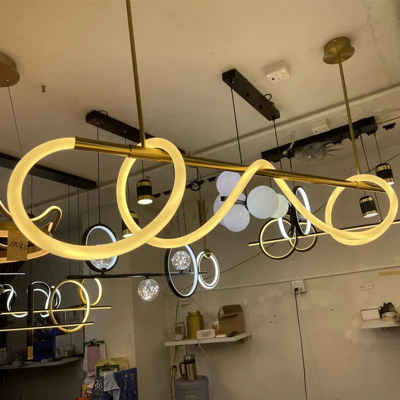 Axyaa Nordic LED Musical Note Chandelier: Creative, Simple, Postmodern Art Lighting