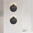 Axyaa Black Traverine LED Pull Chain Wall Light - Modern Wabi Sabi Bedside Lamp