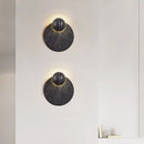 Axyaa Black Travertine Wall Light with Pull Chain Switch for Modern Wabi Sabi Style