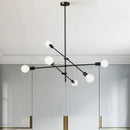 Axyaa Modern Black Chandelier for Dining Room - Art Deco Style Fixtures - Adjustable Angle Bougeoir