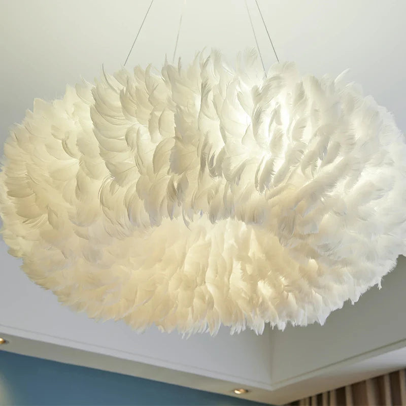 Axya Nordic Feather Pendant Lamps - Warm & Romantic Bedroom Lighting