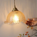 Axyaa Amber Glass LED Wall Lamp with Pull Chain Switch