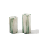 Axyaa Striped Glass Vase for Elegant Living Room Flower Arrangement